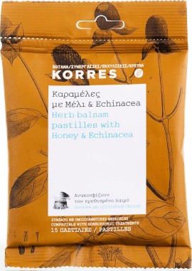 Korres Καραμέλες με Μέλι και Echinacea Ανακουφίζουν τον Ερεθισμένο Λαιμό 15τμχ