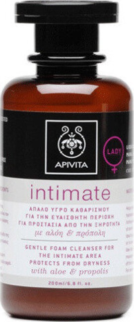 Apivita Intimate Lady Απαλό Υγρό Καθαρισμού για Την Ευαίσθητη Περιοχή με Αλόη & Πρόπολη 200ml