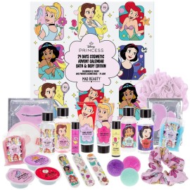 Mad Beauty Disney Princess Express Yourself XMAS Advent Calendar, Ημερολόγιο 24 ημερών με προϊόντα Έκπληξη Περιποίησης και Φροντίδας, 24τμχ