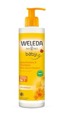 Weleda Baby Σαμπουάν & Αφρόλουτρο με Βιολογική Καλέντουλα 400ml