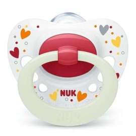 Nuk Signature Night Σιλικόνης 6-18m Λευκό - Κόκκινο 1τμχ 10.736.695