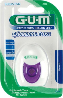GUM Expanding Floss Κερωμένο Οδοντικό Νήμα 30m 2030
