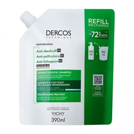 Vichy Dercos Anti-Dandruff DS Refill, Σαμπουάν κατά της πιτυρίδας για Κανονικά & Λιπαρά μαλλιά, Ανταλλακτικό 390ml