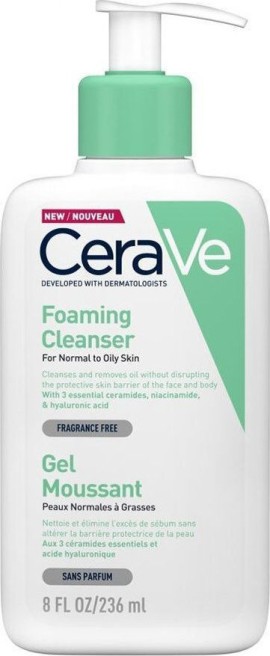 CeraVe Foaming Gel for Normal to Oily Skin Fragrance Free 236ml