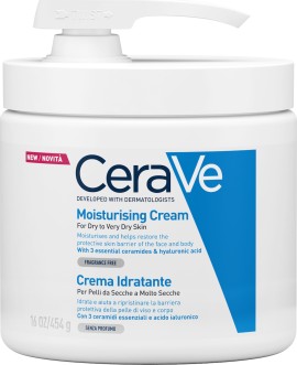 CeraVe Moisturising Pump Ενυδατική Κρέμα Σώματος με Υαλουρονικό για Ξηρές έως πολύ Ξηρές Επιδερμίδες 454gr