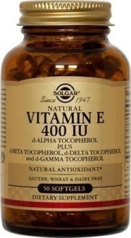 Solgar Vitamin E Natural 400iu 50Softgels