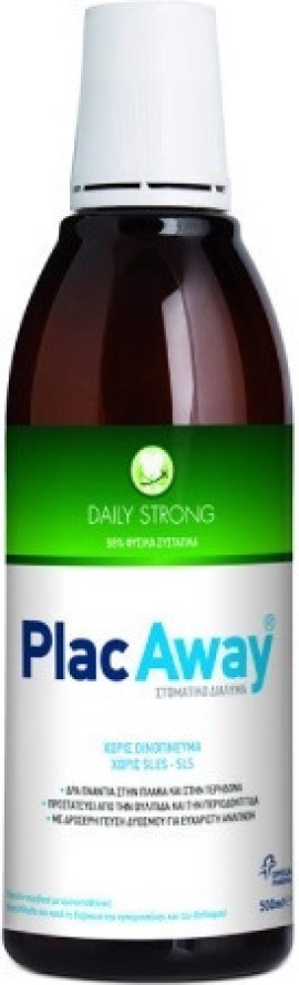 PlacAway Daily Care Strong Στοματικό Διάλυμα κατά της Πλάκας, Τερηδόνας, Ουλίτιδας και Περιοδοντίτιδας 500ml