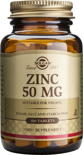 Solgar Zinc Gluconate Ψευδάργυρος 50mg 100tabs