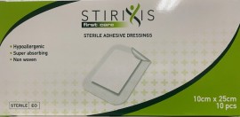 Stirixis Αυτοκόλλητα Αποστειρωμένα Επιθέματα 10cmx25cm 10τμχ 52103
