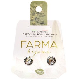 Farma Bijoux Υποαλλεργικά Σκουλαρίκια Κρύσταλλα Στρογγυλά 6,2mm 1 ζεύγος BE65C01