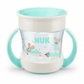 Nuk Mini Magic Cup με Χείλος και Καπάκι 6m+ Τιρκουάζ - Λευκό 160ml 10.751.278