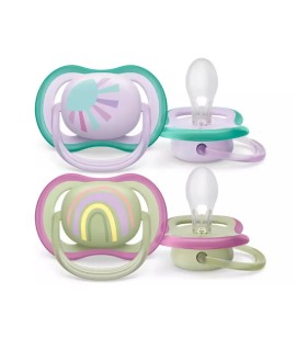 AVENT Πιπίλες Σιλικόνης για 0-6m Ultra Air Sun - Rainbow 2τμχ SCF085/59