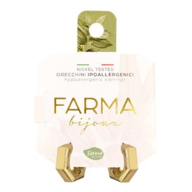 Farma Bijoux Υποαλλεργικά Σκουλαρίκια Χρυσά Οκτάγωνα CG901-17
