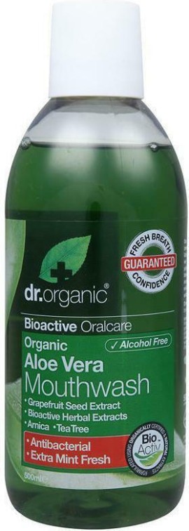 Dr Organic Aloe Vera Mouthwash Στοματικό Διάλυμα με Βιολογική Αλόη 500ml