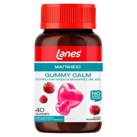 Lanes Gummy Calm Gummies, Ζελεδάκια Ενηλίκων Mε Κιτρικό Μαγνήσιο Βιταμίνες Β6 & Β12, Γεύση Βατόμουρο 40τμχ