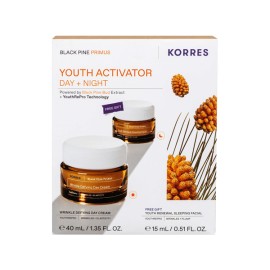 Korres PROMO 2025 Youth Activator Day & Night με Black Pine Primus Wrinkle Defying Day Cream 40ml & ΔΩΡΟ Youth Renewal Sleeping Facial 15ml