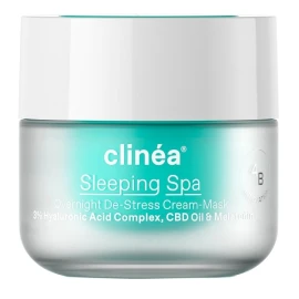 Clinea Water Crush Sleeping Spa De-Stress крем-маска балсам за лице хидратиращ нощен крем с хиалуронова киселина 50 мл