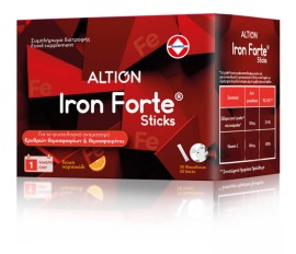 Altion Iron Forte Sticks, Συμπλήρωμα Σιδήρου Διασπειρόμενα στο Στόμα 30φακελίσκοι Πορτοκάλι