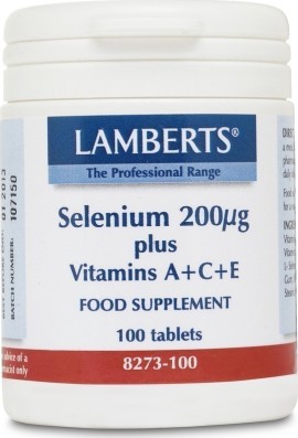 Lamberts Selenium 200μg plus A+C+E 100tabs