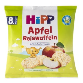 HiPP Παιδικά ρυζογκοφρετάκια μήλου 30gr
