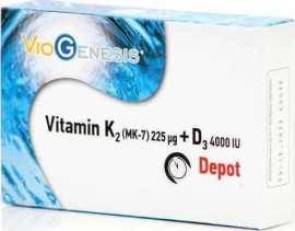 Viogenesis Vitamin K2 (MK-7) 225μg - Vitamin D3 Depot 4000iu 60tabs
