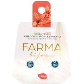 Farma Bijoux Υποαλλεργικά Σκουλαρίκια Γαλάζιο Κρύσταλλος Swarovski 5,3mm BE64C11