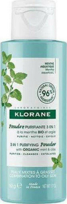 Klorane Aquatic Mint Purifying Face Cleansing Powder 50gr