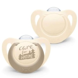 Nuk For Nature Πιπίλα Latex από 98% Φυσικές Πρώτες Ύλες 0-6m Μπεζ 2τμχ 10.730.762