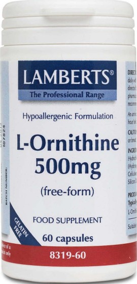 Lamberts L-Ornithine 500mg 60caps