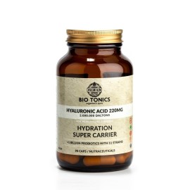 Bio Tonics Hydration Super Carrrier, Hyaluronic Acid 220mg + Probiotics, Συμπλήρωμα με Υαλουρονικό Οξύ & Προβιοτικά 90caps
