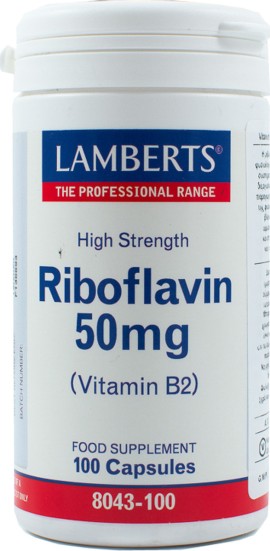 Lamberts Vitamin B2 50mg Ριβοφλαβίνη 100caps