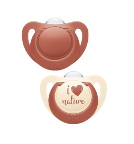 Nuk For Nature Πιπίλα Σιλικόνης από 98% Φυσικές Πρώτες Ύλες 0-6m Κόκκινο 2τμχ 10.730.762
