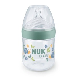 Nuk For Nature Πλαστικό Μπιμπερό Κατά των Κολικών με Θηλή Σιλικόνης, Δείκτη Ελέγχου Θερμοκρασίας 150ml για 0-6m Πράσινο 1τμχ 10.743.075