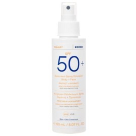 Korres Yoghurt Sunscreen Spray Emulsion SPF50 Body + Face Γιαούρτι Αντηλιακό Γαλάκτωμα Spray Σώματος + Προσώπου SPF50, 150ml