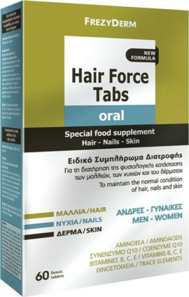 Frezyderm Hair Force Tabs Oral Συμπλήρωμα Διατροφής για Δέρμα, Μαλλιά και Νύχια 60tabs