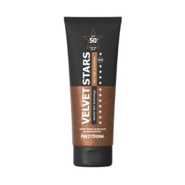 Frezyderm Velvet Stars SPF50+ Silver Glow Слънцезащитен крем за тяло с много висока защита и бляскава кадифена текстура, водоустойчив 175 мл