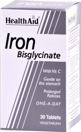 Health Aid Iron Bisglycinate Δισγλυκινικός Σίδηρος 30mg 30tabs