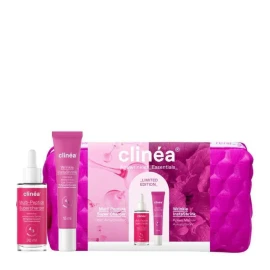 Подаръчен комплект Clinea PROMO 2025 Limited Edition Anti-Wrinkle Essentials с несесер & Multipeptide Super Charger Serum 30ml & Wrinkle InstaShrink Eye Cream 15ml