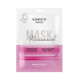 Kimoco Beauty Sheet Mask Καταπραϋντική Μάσκα Προσώπου με Νιασιναμίδη και Εκχύλισμα Δέντρου Τσαγιού, 23 ml