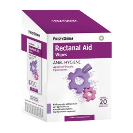 Frezyderm Rectanal Aid кърпички за ежедневно почистване, изключително меки, за облекчаване на хемороиди, 20 сашета