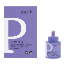Panthenol Extra Glowy Skin Niacinamide Serum, Αντιγηραντικό Serum Προσώπου με Νιασιναμίδη & Υαλουρονικό Οξύ για Ακμή, Ερυθρότητα, Πανάδες 30ml