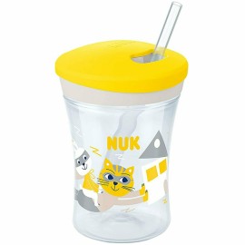 Nuk Action Cup Κίτρινο Εκπαιδευτικό Ποτηράκι με Καλαμάκι 12m+ 230ml 10.751.136