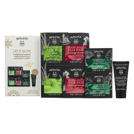 Apivita XMAS PROMO 2025 Let It Glow Hydration & Radiance Set με Μάσκες Ενυδάτωσης & Λάμψης & ΔΩΡΟ Black Cleansing Jelly 4τμχ