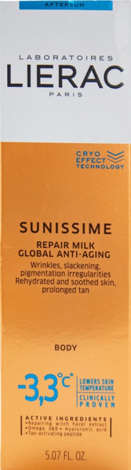 Lierac Sunissime Rehydrating Anti Age Global Repair Milk Γαλάκτωμα Ενυδάτωσης και Ανάπλασης μετά τον Ήλιο 150ml