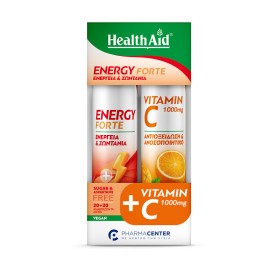 Health Aid Energy Forte Γεύση Τροπικά Φρούτα & Vitamin C 1000mg Γεύση Πορτοκάλι 20tabs Αναβράζοντα
