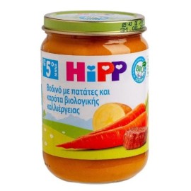 Hipp Βρεφικό Γεύμα Βοδινό, Πατάτες & Καρότα 4m+ 190gr
