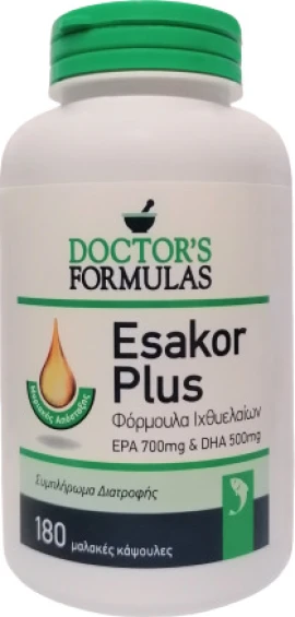 Doctors Formulas Esakor Plus EPA 700mg - DHA 500mg Формула с рибено масло 180 капсули