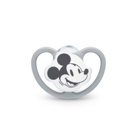 Nuk Πιπίλα Σιλικόνης Space Mickey & Minnie 0-6m με Θήκη Γκρι 1τμχ 10.730.716