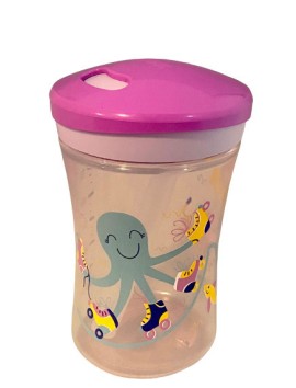 Nuk Action Cup Εκπαιδευτικό Ποτηράκι με Καλαμάκι Μωβ 12m+ 230ml 10.751.136