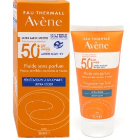 Avene Fluide Solaire Sans Parfum Αντηλιακή Κρέμα Προσώπου SPF50 χωρίς Αρωμα για Κανονικό - Μικτό Δέρμα 50ml